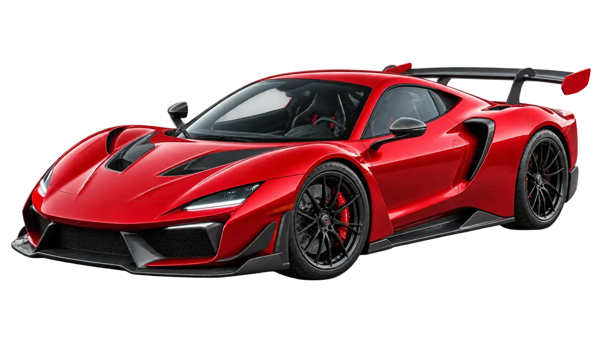 Voiture GT rouge fictive de RevGuessr